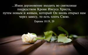 Евреям 10.19,20